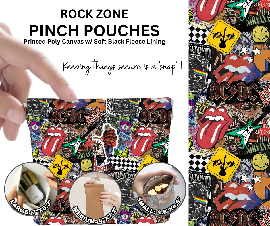 Preorder! Closes 12/5. ETA Feb. Rock Zone Pinch Pouches in 3 Sizes