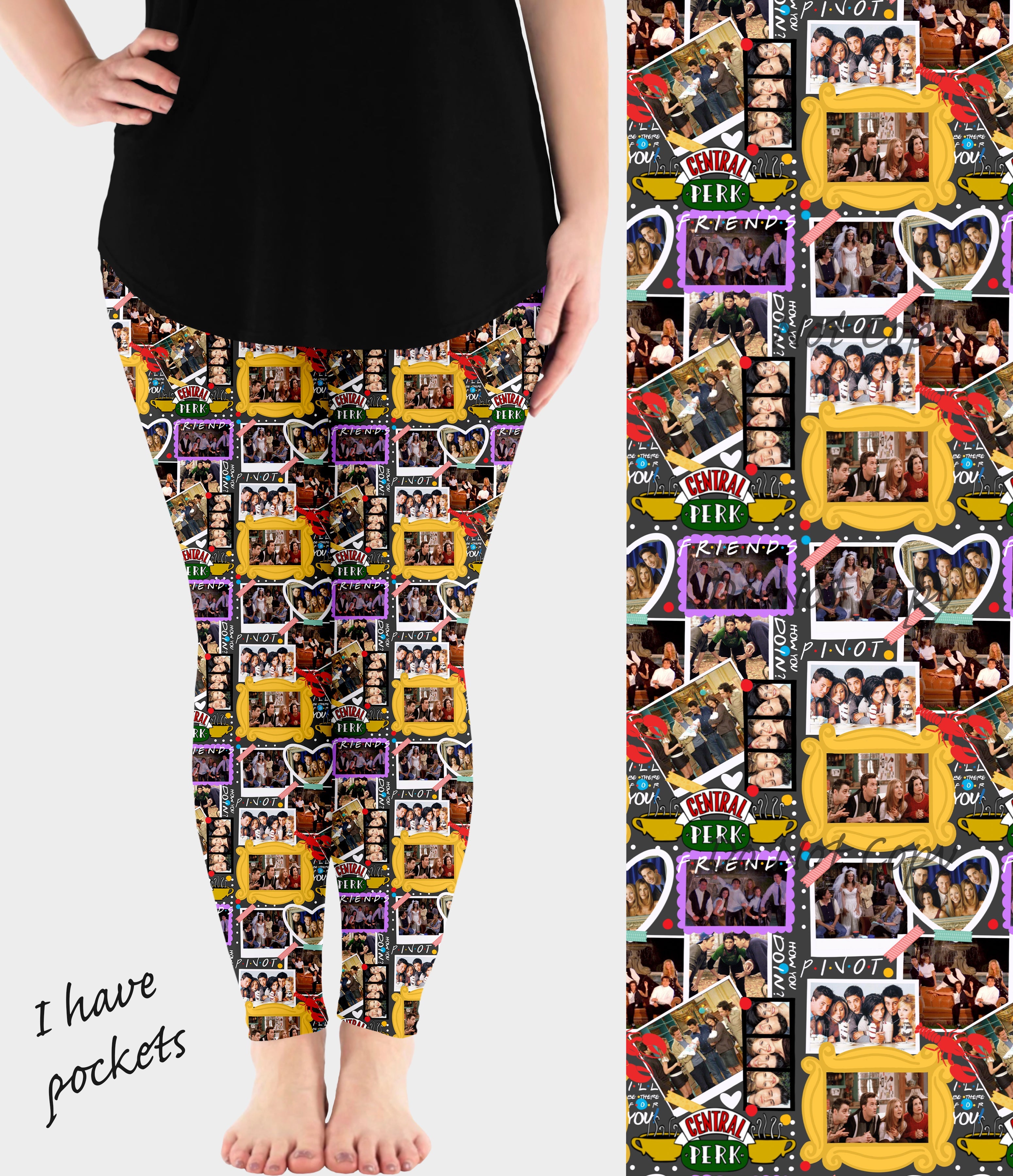 RTS - Scrapbook Leggings w/ Pockets