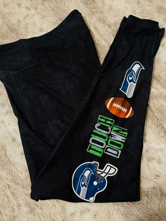 SeaHawks Full Length Leggings with Pockets