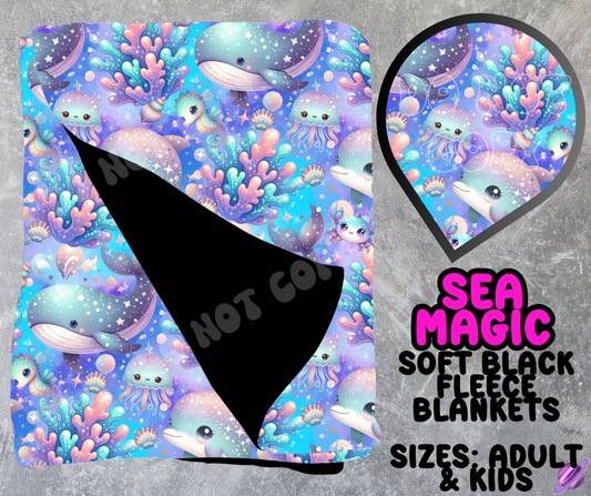 SEA MAGIC- SOFT BLACK THROW BLANKET