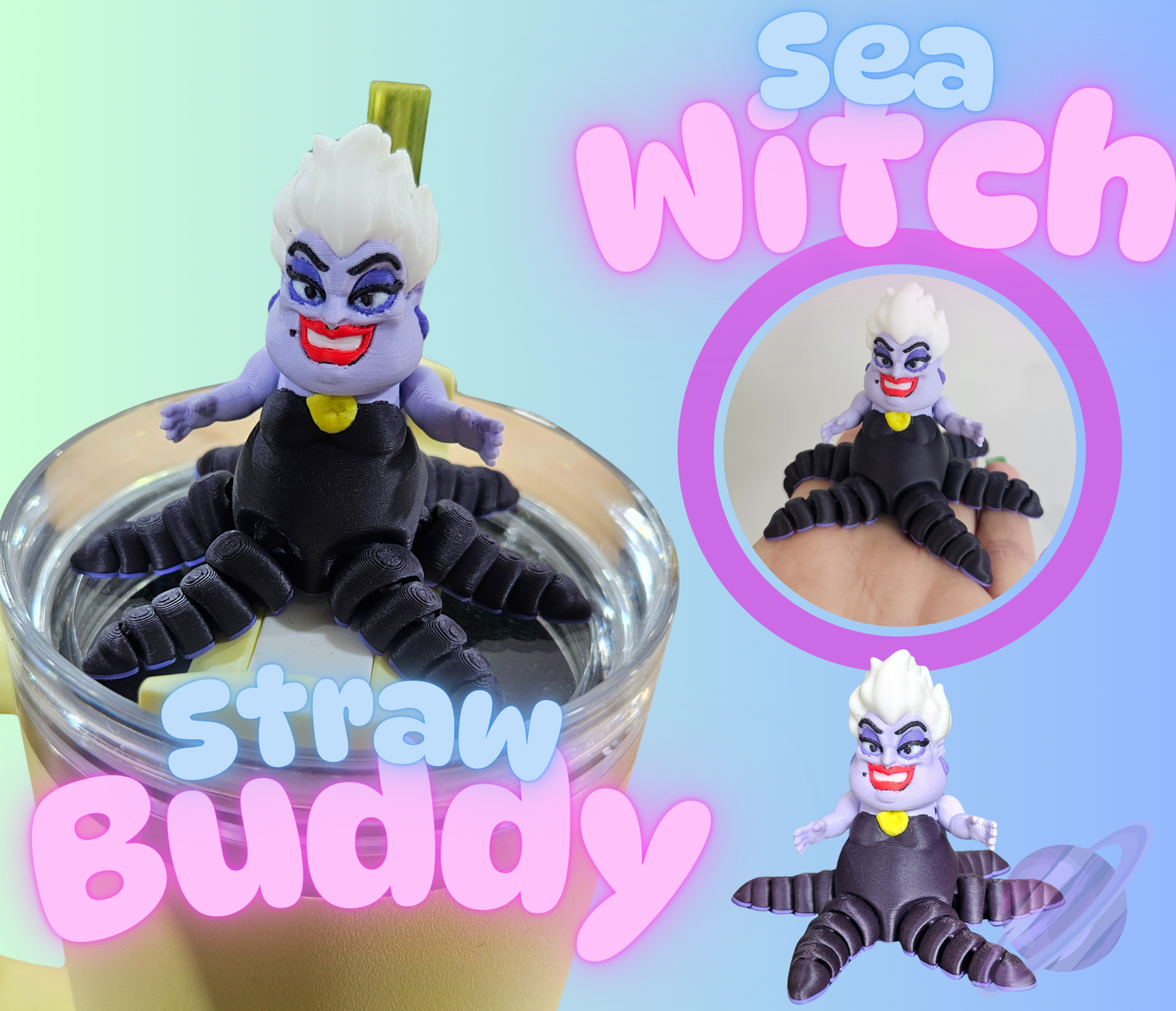 SEA WITCH 3D PRINTED STRAW BUDDY