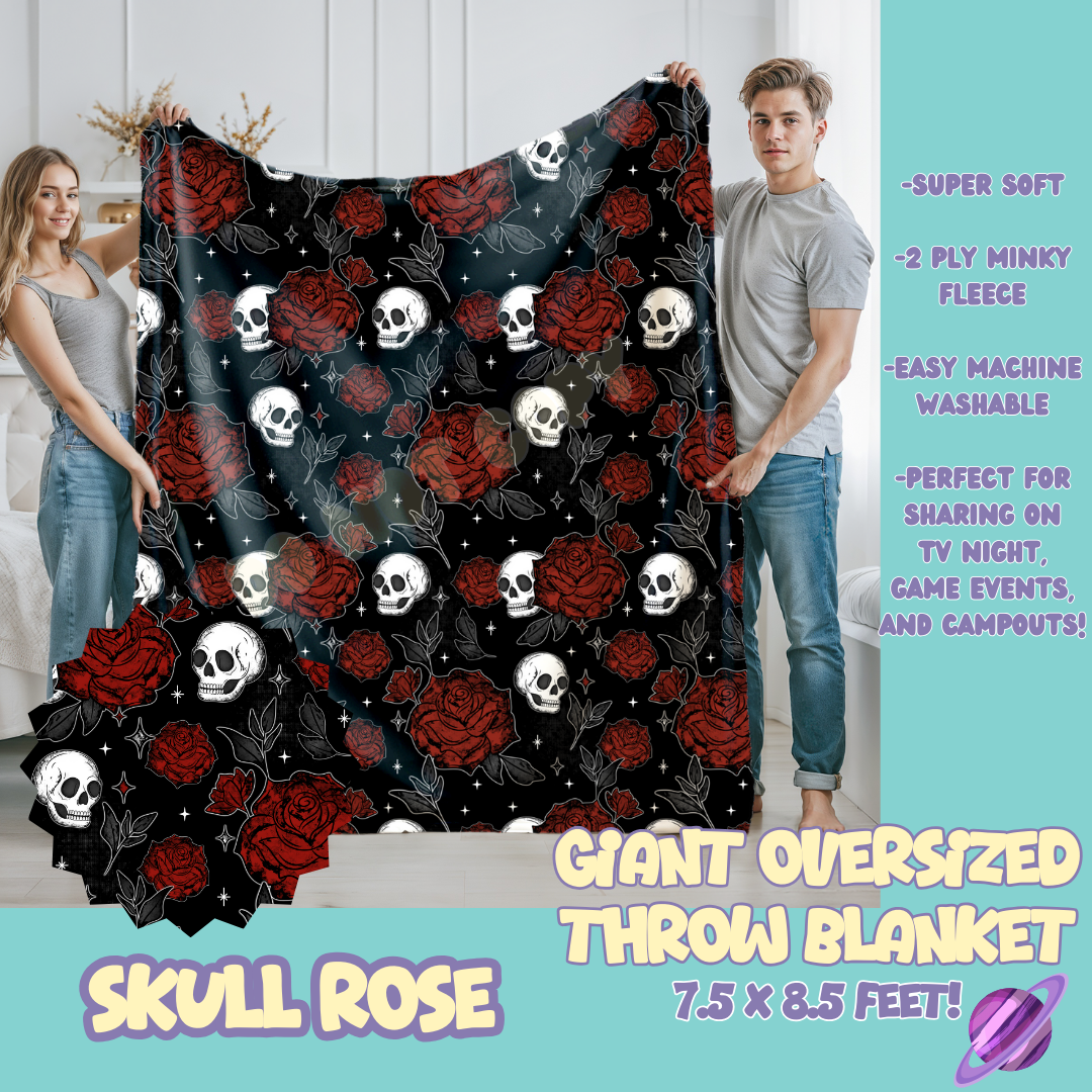 SKULL ROSE - OVERSIZED THROW BLANKET 11 - PREORDER CLOSING 2/2