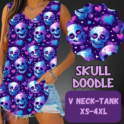 SKULL DOODLE -PATTERN PANEL OUTFIT RUN-SOFT CLOSE 7/10 HARD CLOSE 7/12
