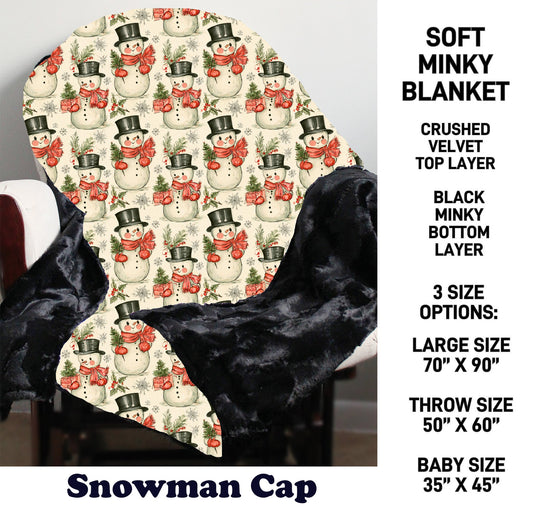 MN8K - Snowman Cap Minky Blanket - Preorder Due 10/18 ETA: Early Dec