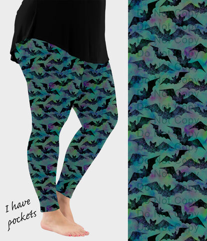 RTS - Spooky Bats Leggings with Pockets