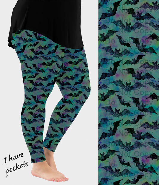 RTS - Spooky Bats Leggings with Pockets
