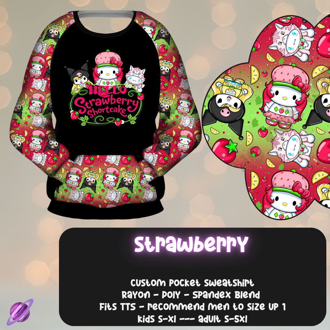 STRAWBERRY - POCKET SWEATSHIRT - KITTY COSPLAY RUN CLOSING 11/15