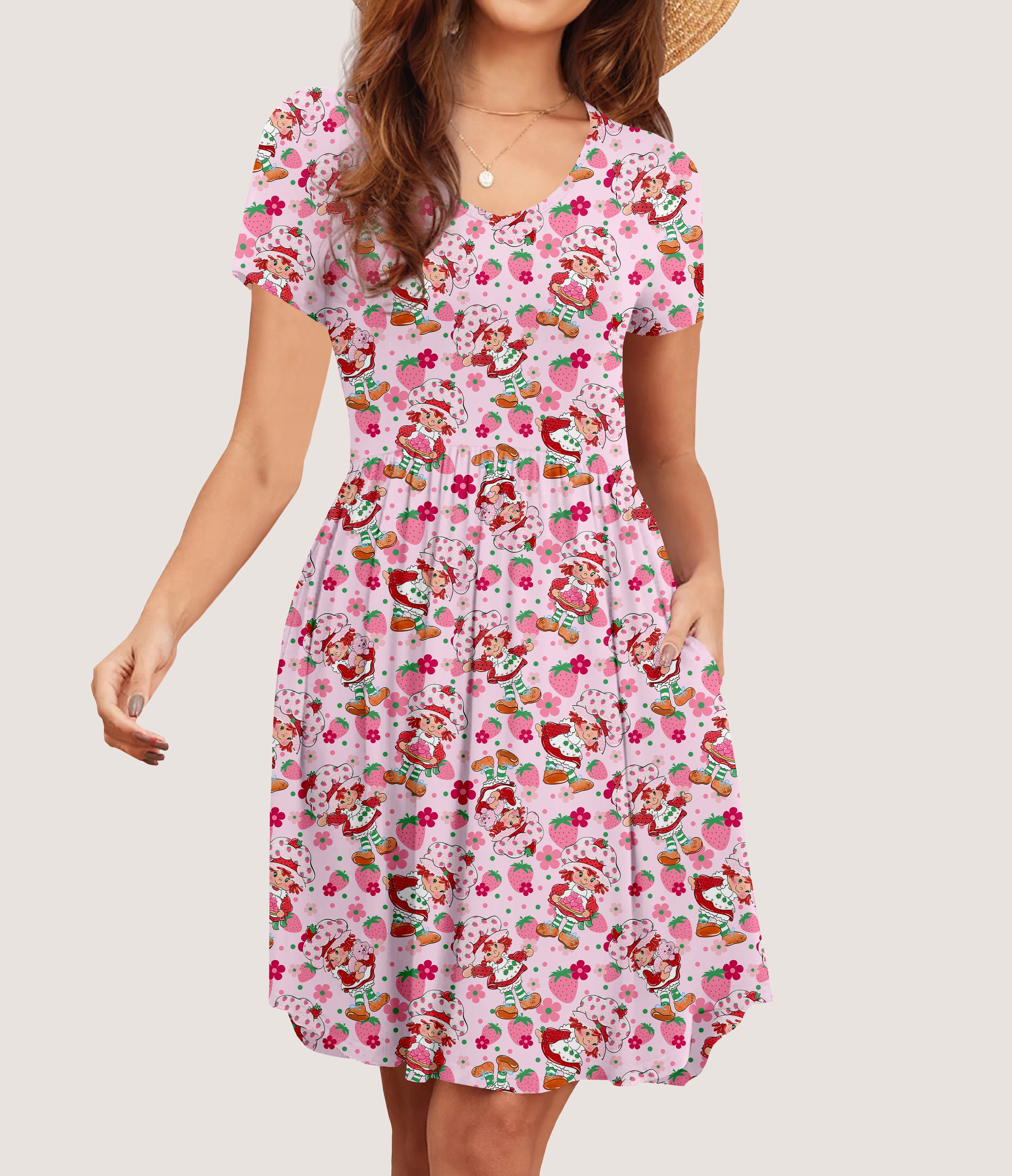 RTS - Sweet Strawberry Pocket Dress