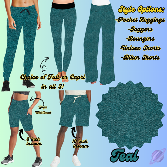 COLORFUL DENIM RERUN-TEAL-BOTTOMS 5 STYLES-PREORDER CLOSING 12/22
