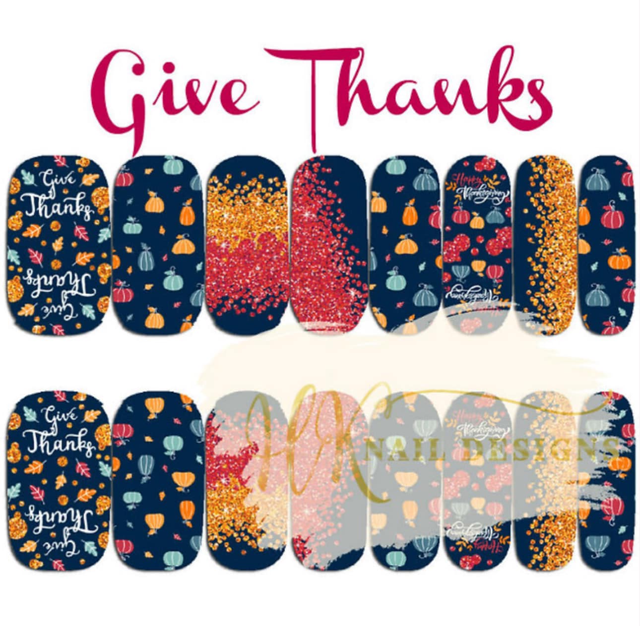 Give Thanks Nail Wraps