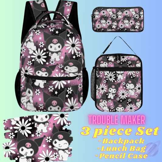 TROUBLE MAKER-3 PIECE BACKPACK SET-PREORDER CLOSING 7/3