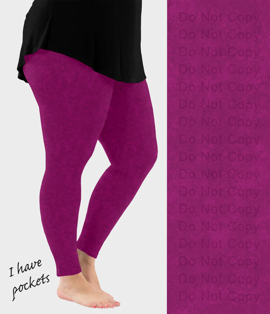 RTS - Very Berry Leggings w/ Pockets