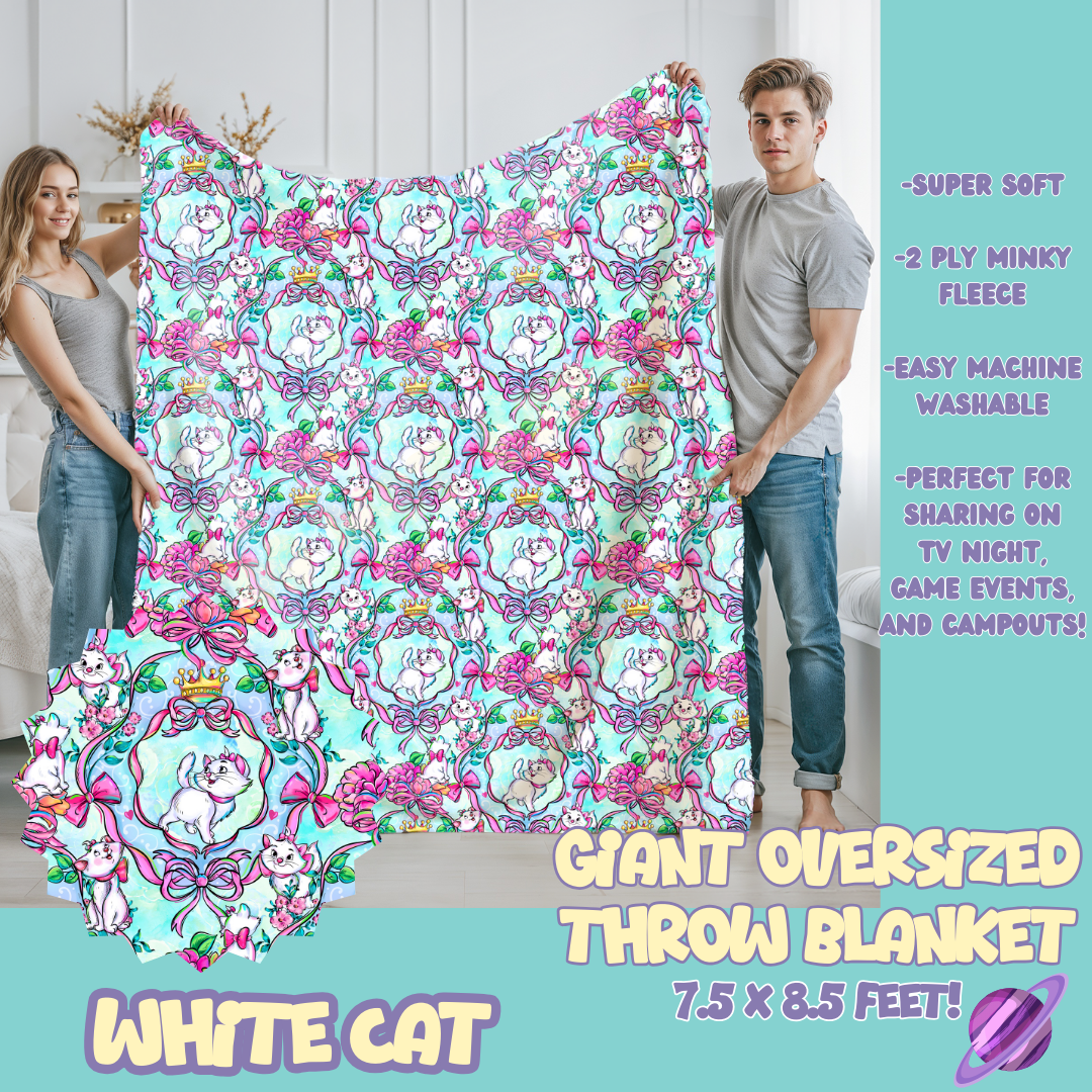 WHITE CAT - OVERSIZED THROW BLANKET 11 - PREORDER CLOSING 2/2