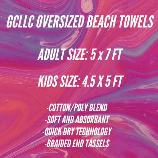Purple Octopus-OVERSIZED BEACH TOWEL 6-PREORDER CLOSING 3/20
