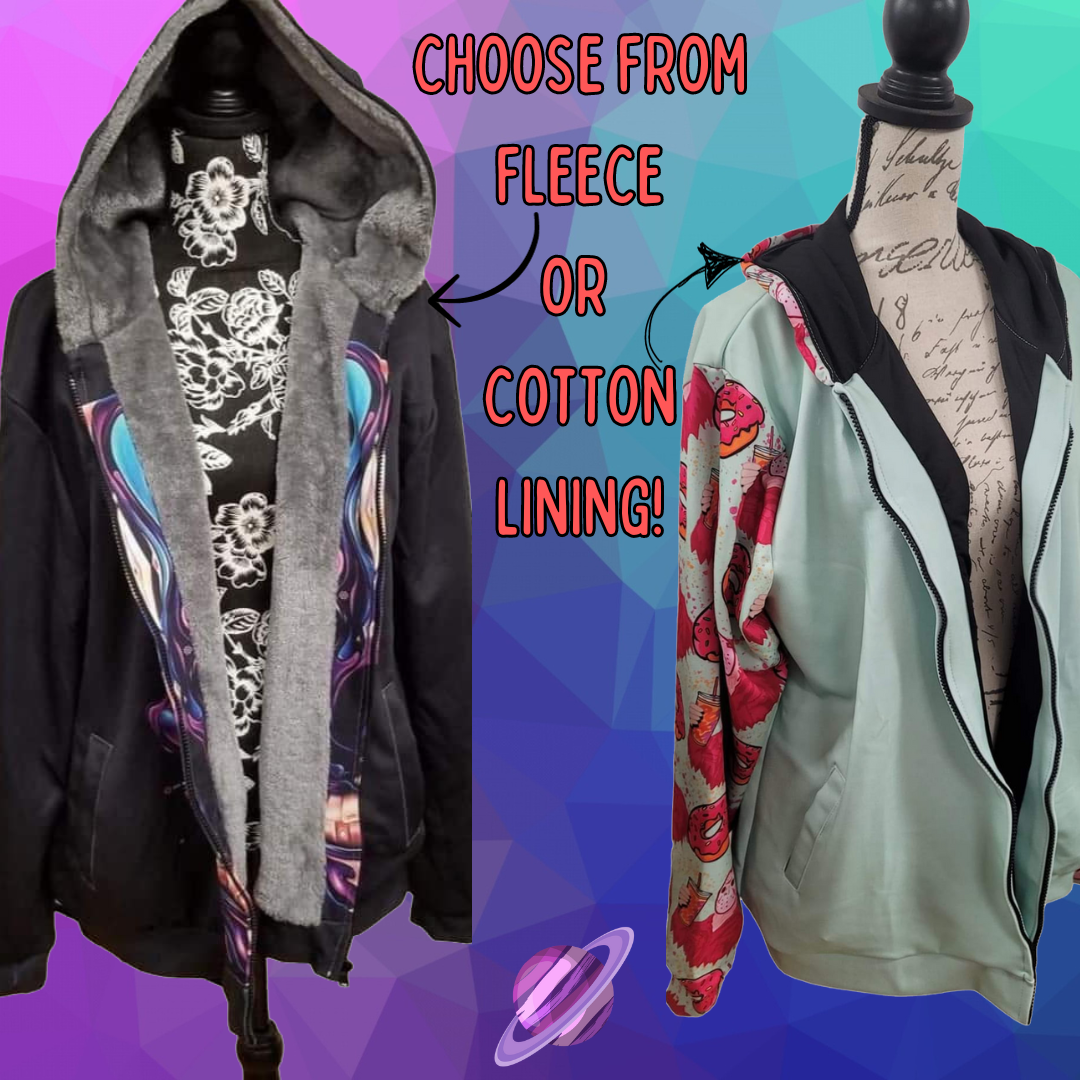 MULTICOLOR DESIGN MONO- FLEECE/COTTON JACKET