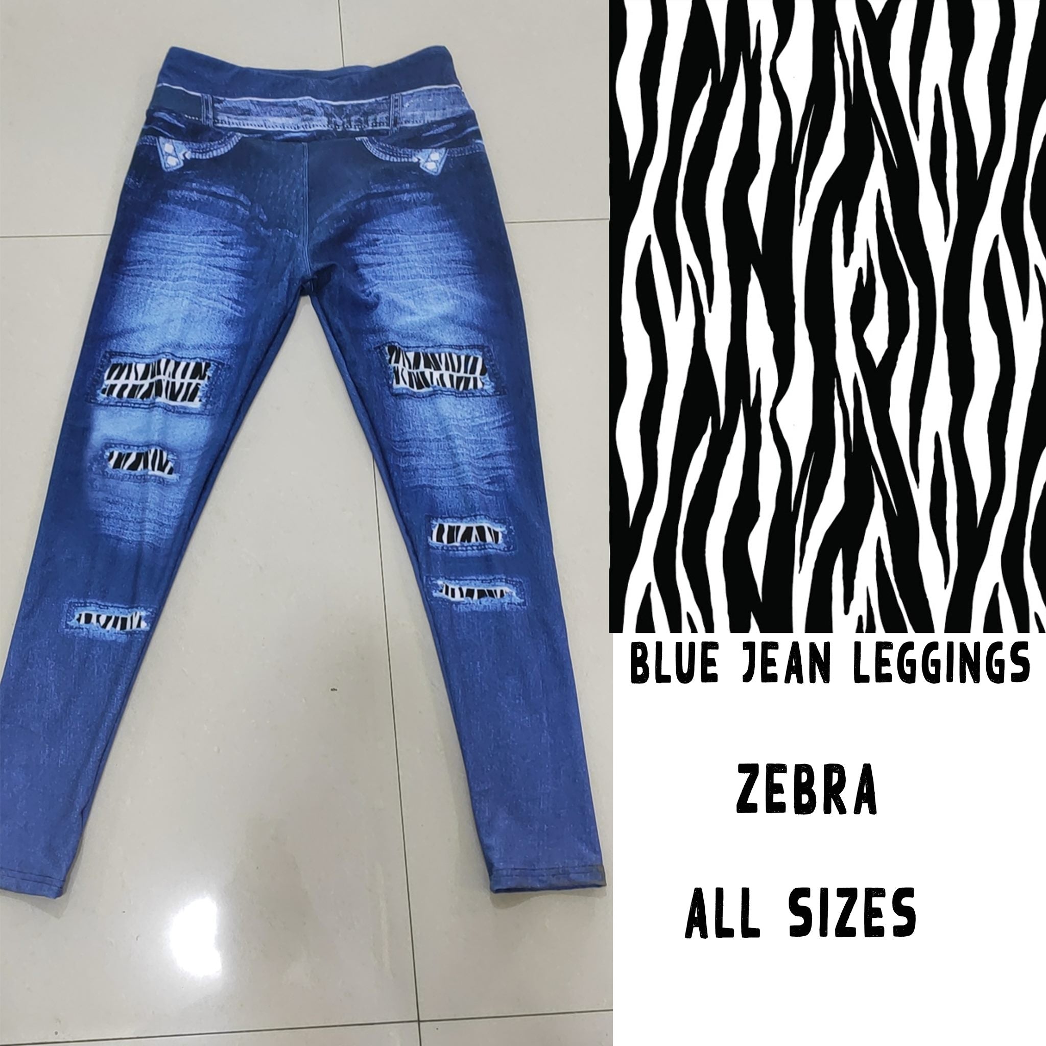 LEGGING JEAN RUN-ZEBRA (ACTIVE BACK POCKETS)