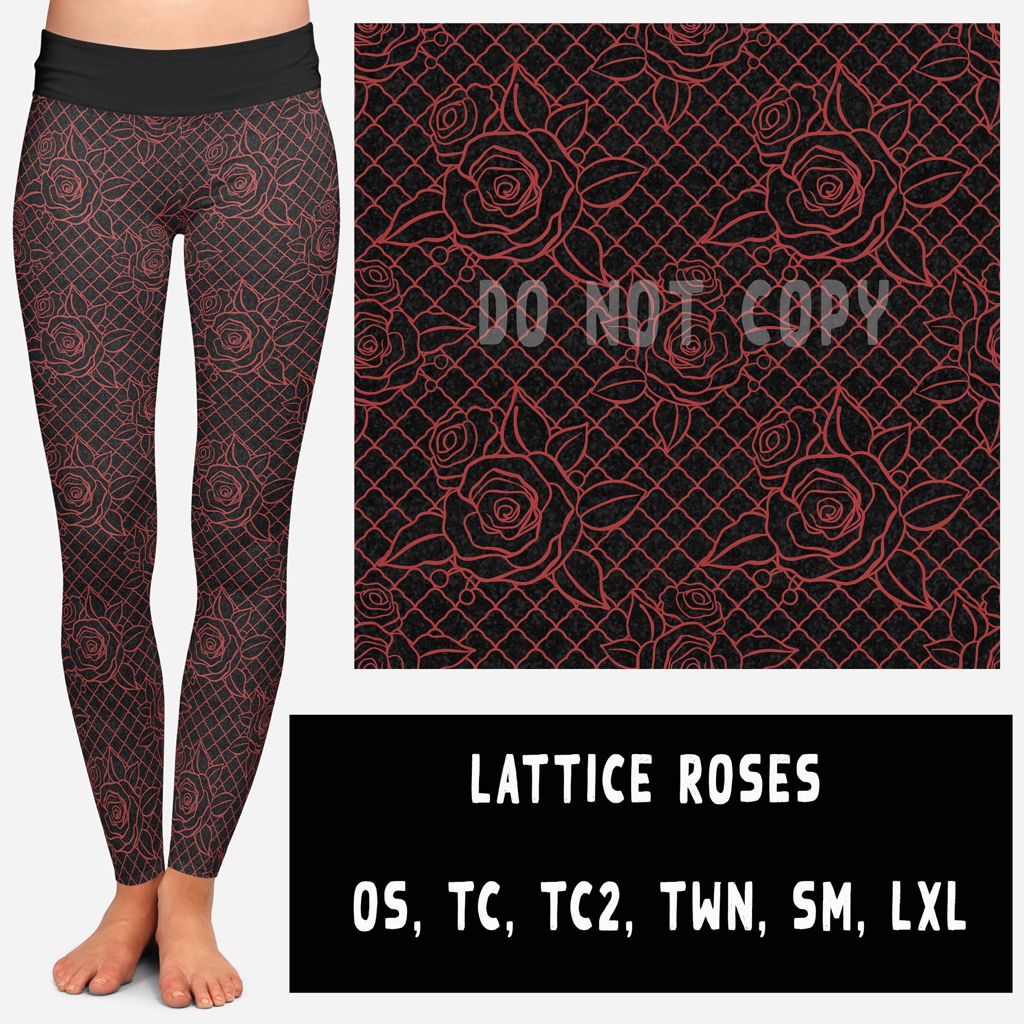 VDAY BATCH-LATTICE ROSES LEGGINGS AND JOGGERS