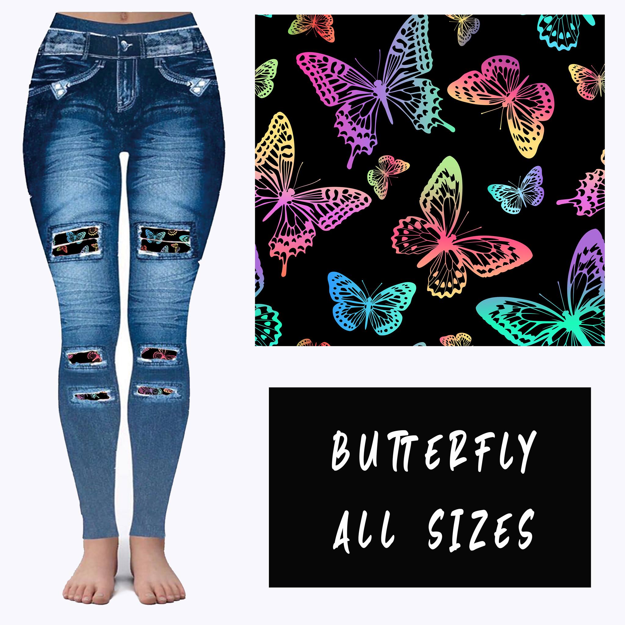 LEGGING JEAN RUN-BUTTERFLY (ACTIVE BACK POCKETS)