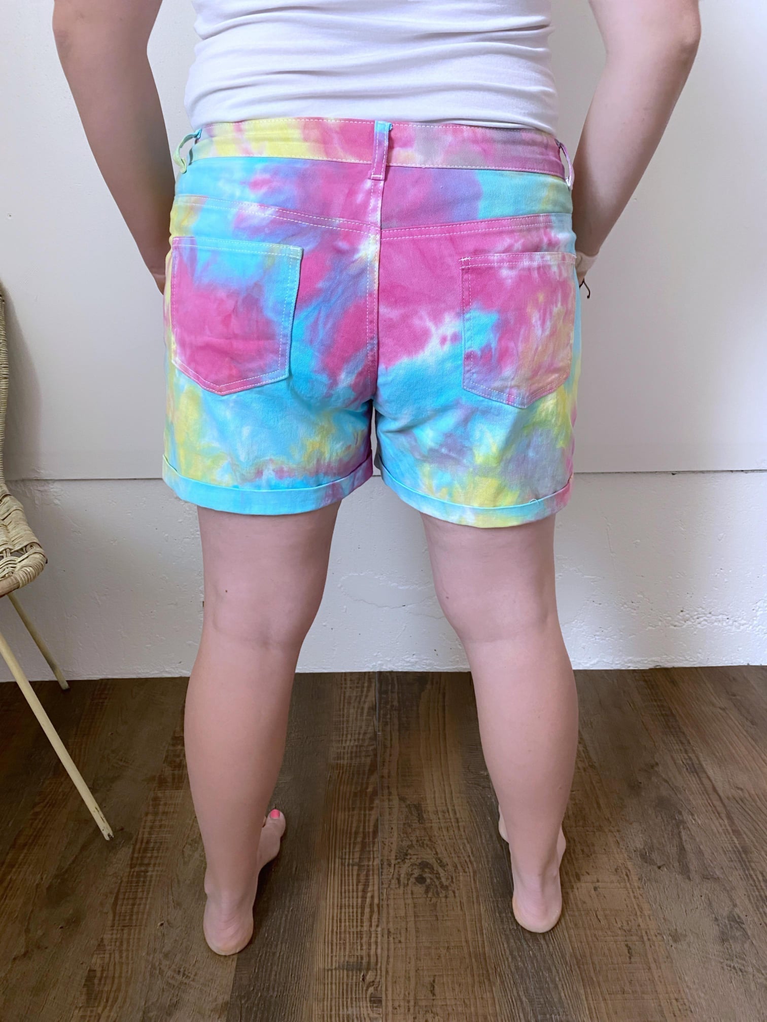 TIE DYE JEAN SHORTS