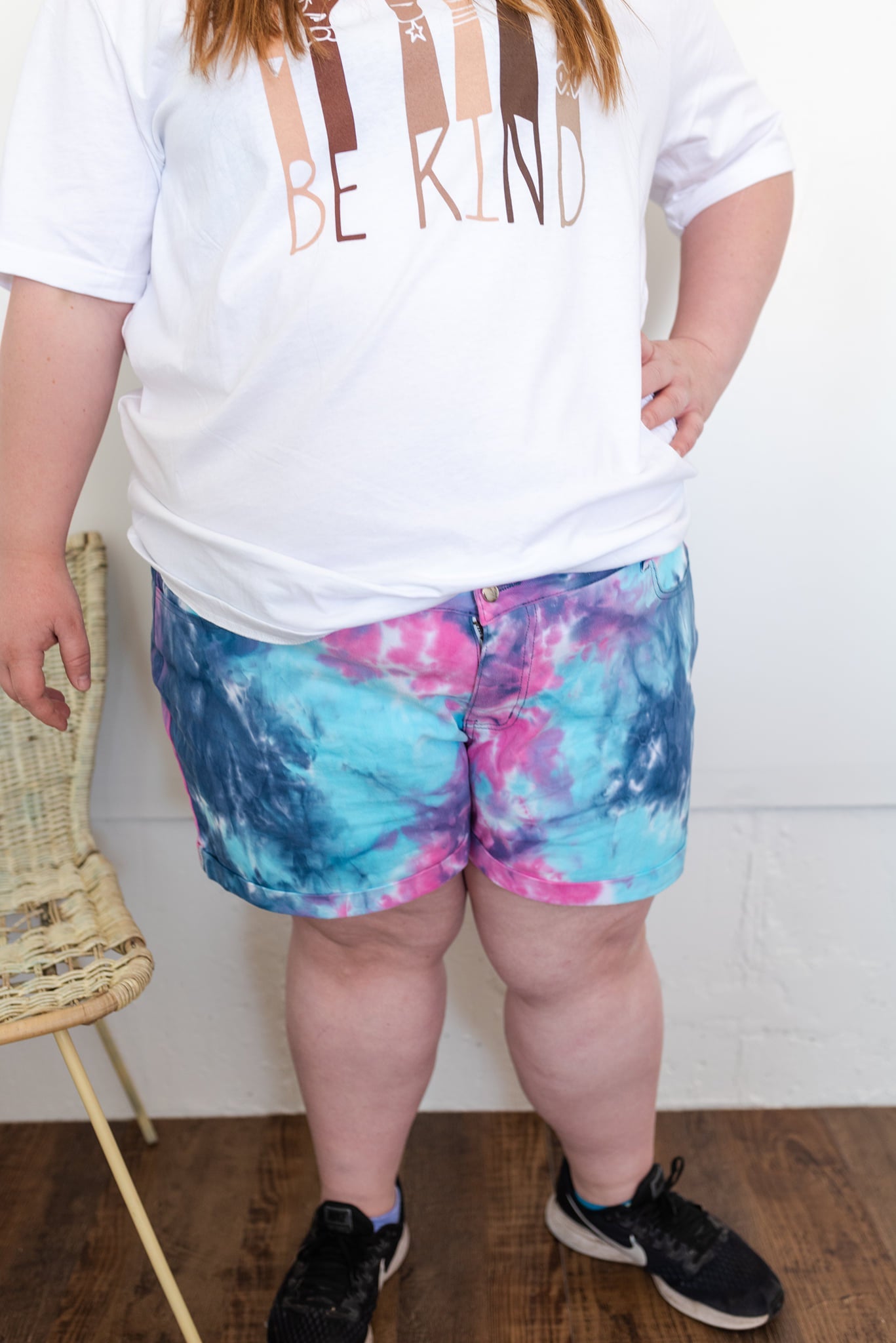 TIE DYE JEAN SHORTS