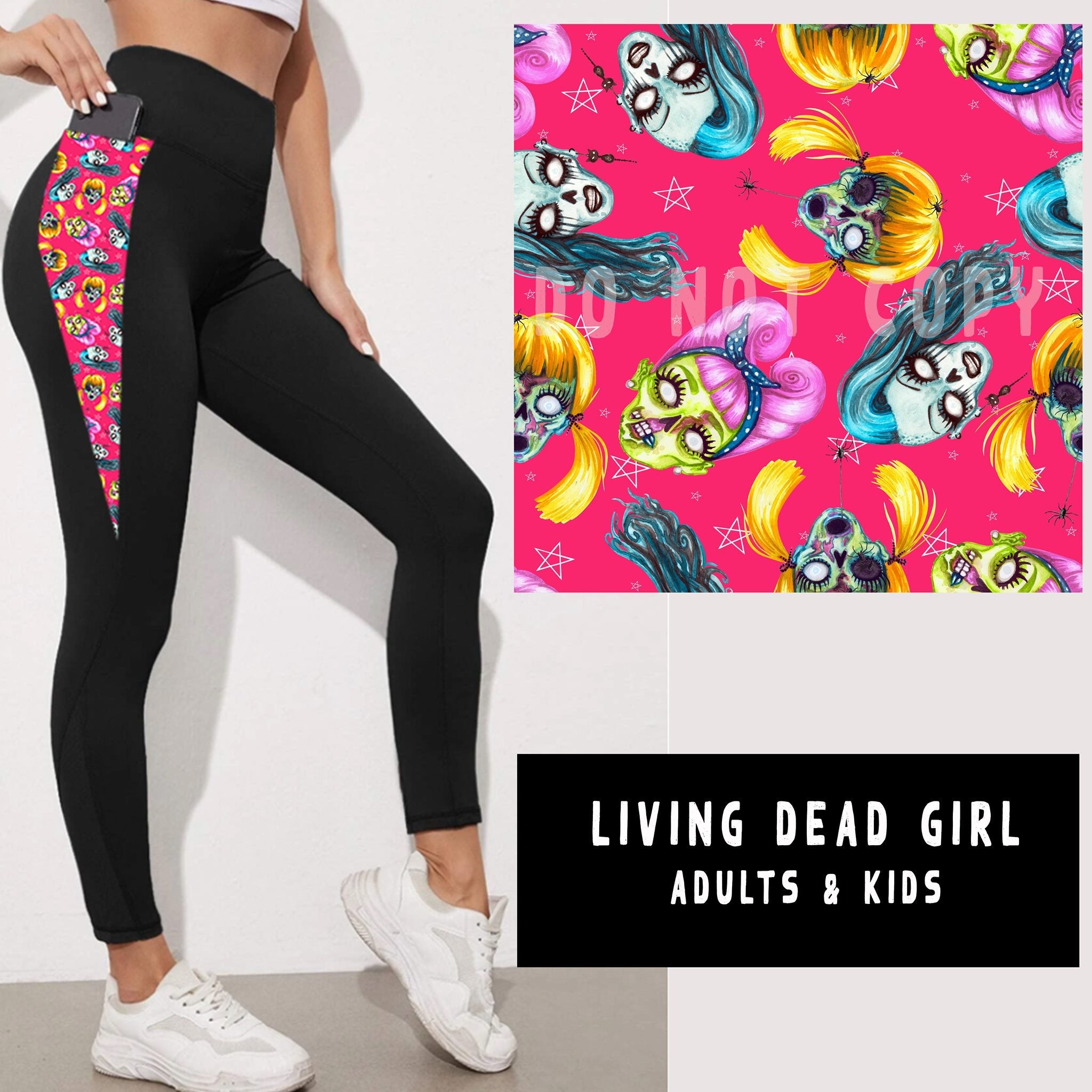 OUTFIT RUN 5-LIVING DEAD GIRL PANEL POCKET LEGGINGS/CAPRI/JOGGERS