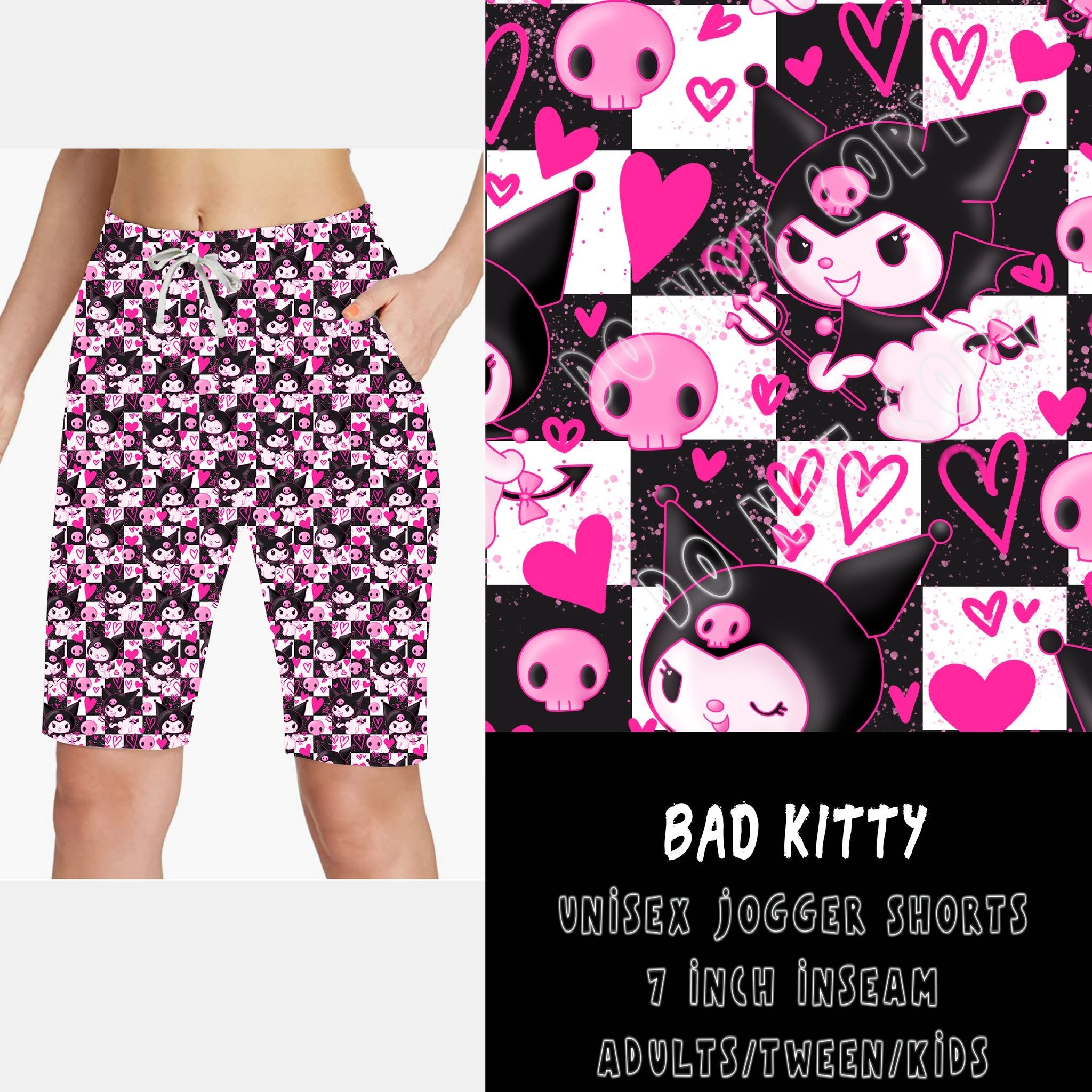 BATCH 71 PREORDER -BAD KITTY-JOGGER SHORTS-ETA END OF MARCH/APRIL