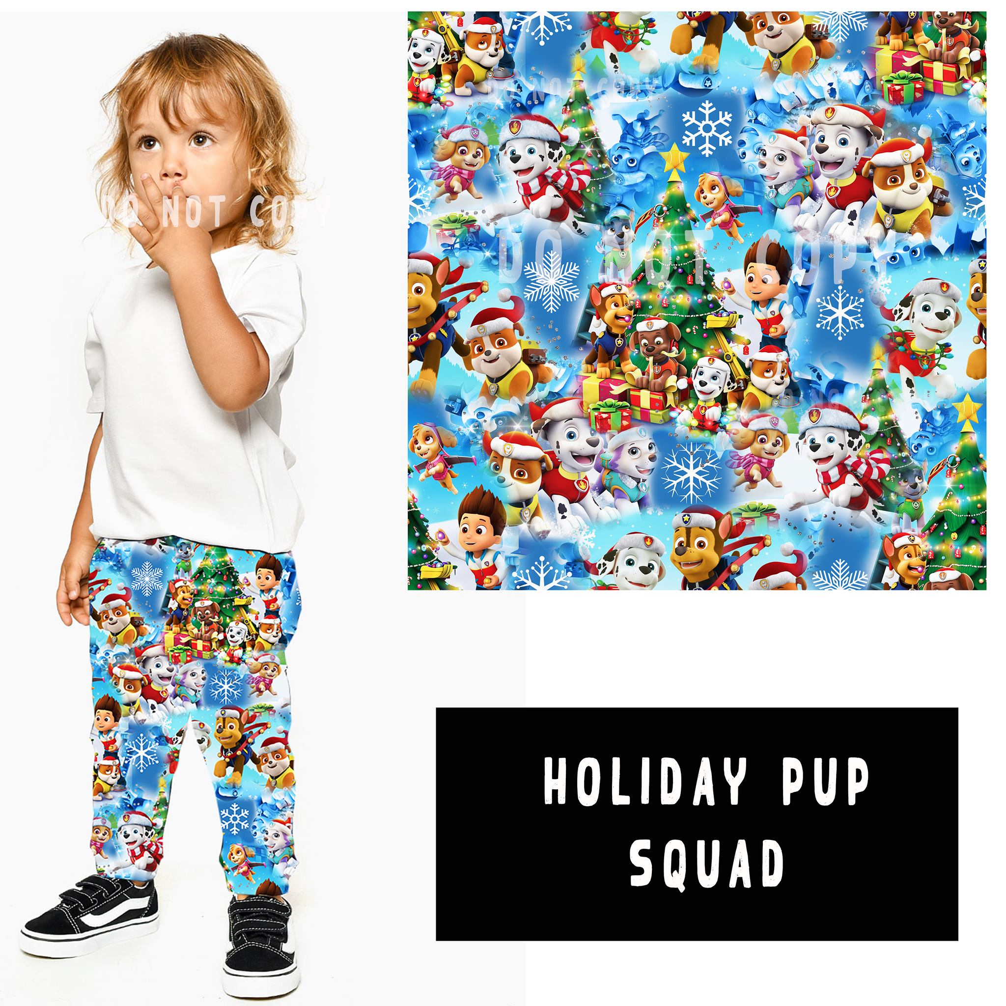 XMAS IN JULY RUN-HOLIDAY PUP SQUAD KIDS LEGGINGS/JOGGERS