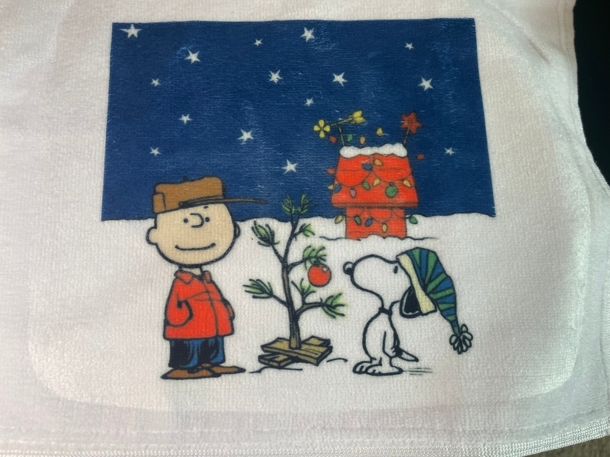 Inspired Christmas Snoopy/Charlie Brown Hand Towels