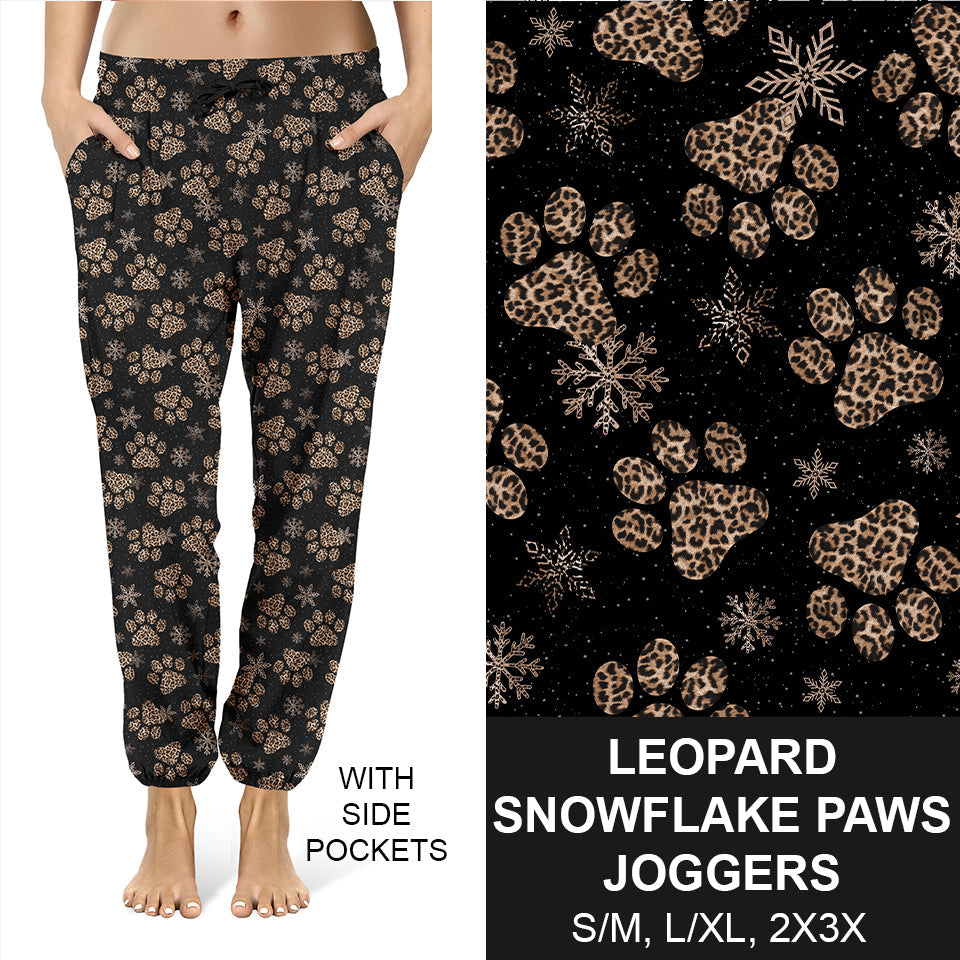 RTS - Leopard Snowflake Paws Joggers