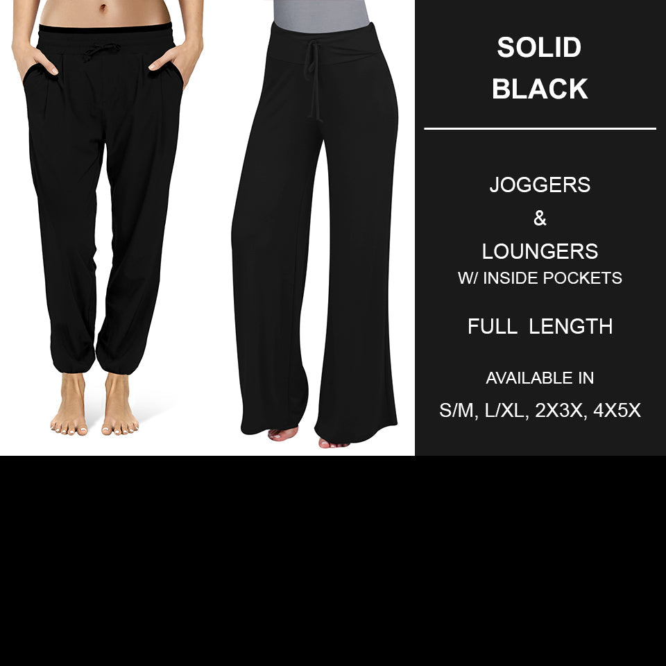 RTS - Solid Black Lounger Pants