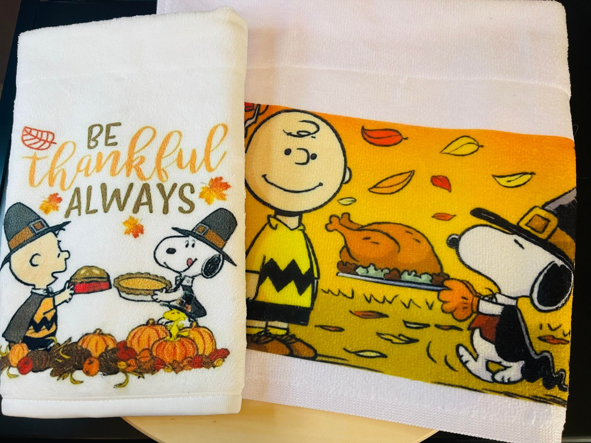 Inspired Thanksgiving Snoopy Towels