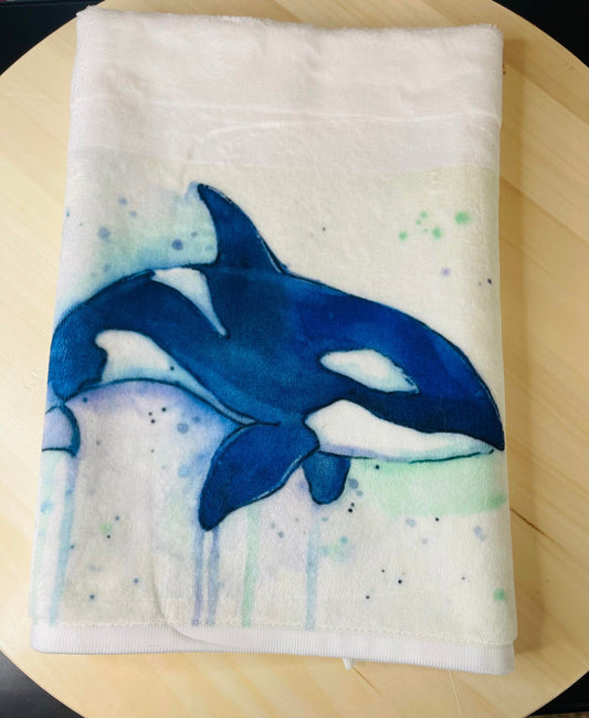 Orca (Killer Whale) Towel Watercolor