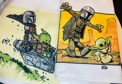 Inspired Mando Yoda Hand Towels towels