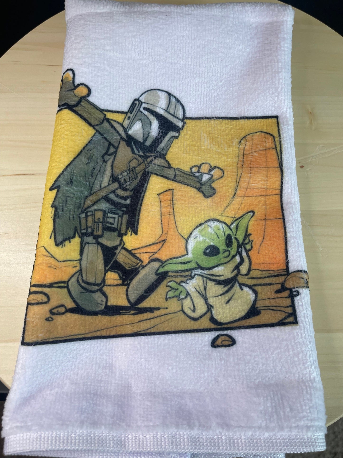 Inspired Mando Yoda Hand Towels towels