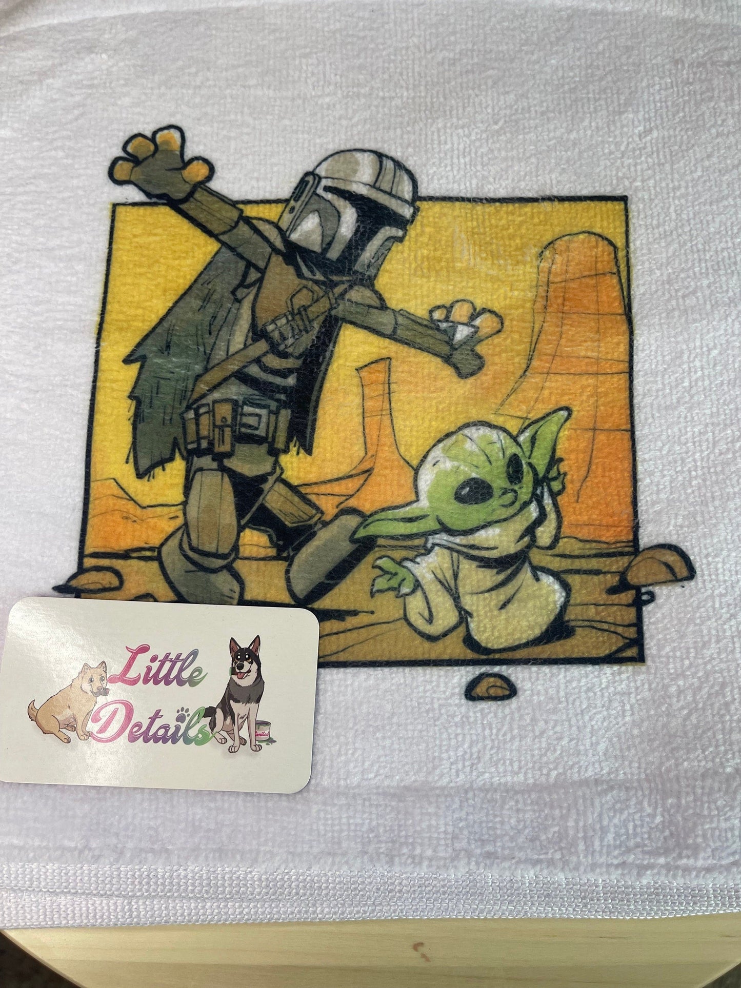 Inspired Mando Yoda Hand Towels towels