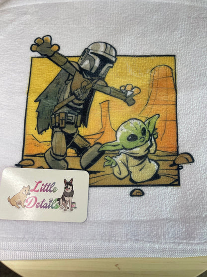 Inspired Mando Yoda Hand Towels towels