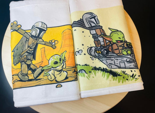 Inspired Mando Yoda Hand Towels towels