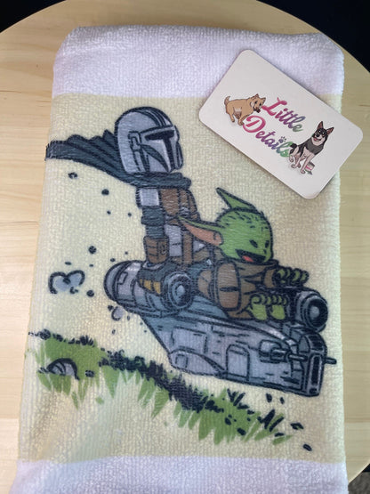 Inspired Mando Yoda Hand Towels towels