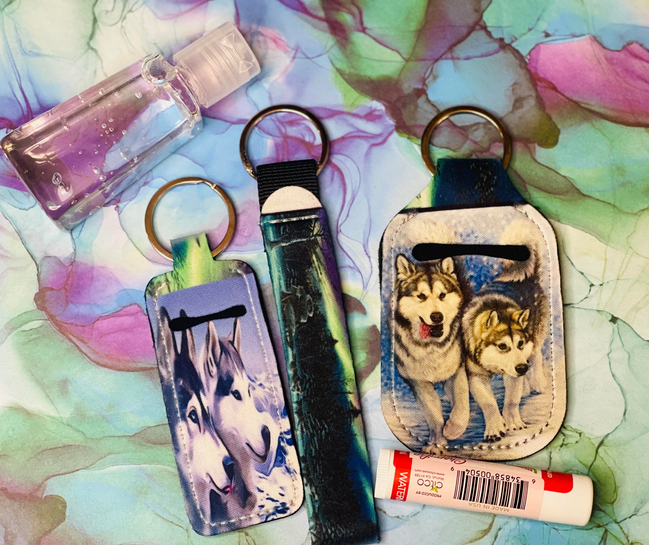 Malamute Sled Dogs Key Chain Set