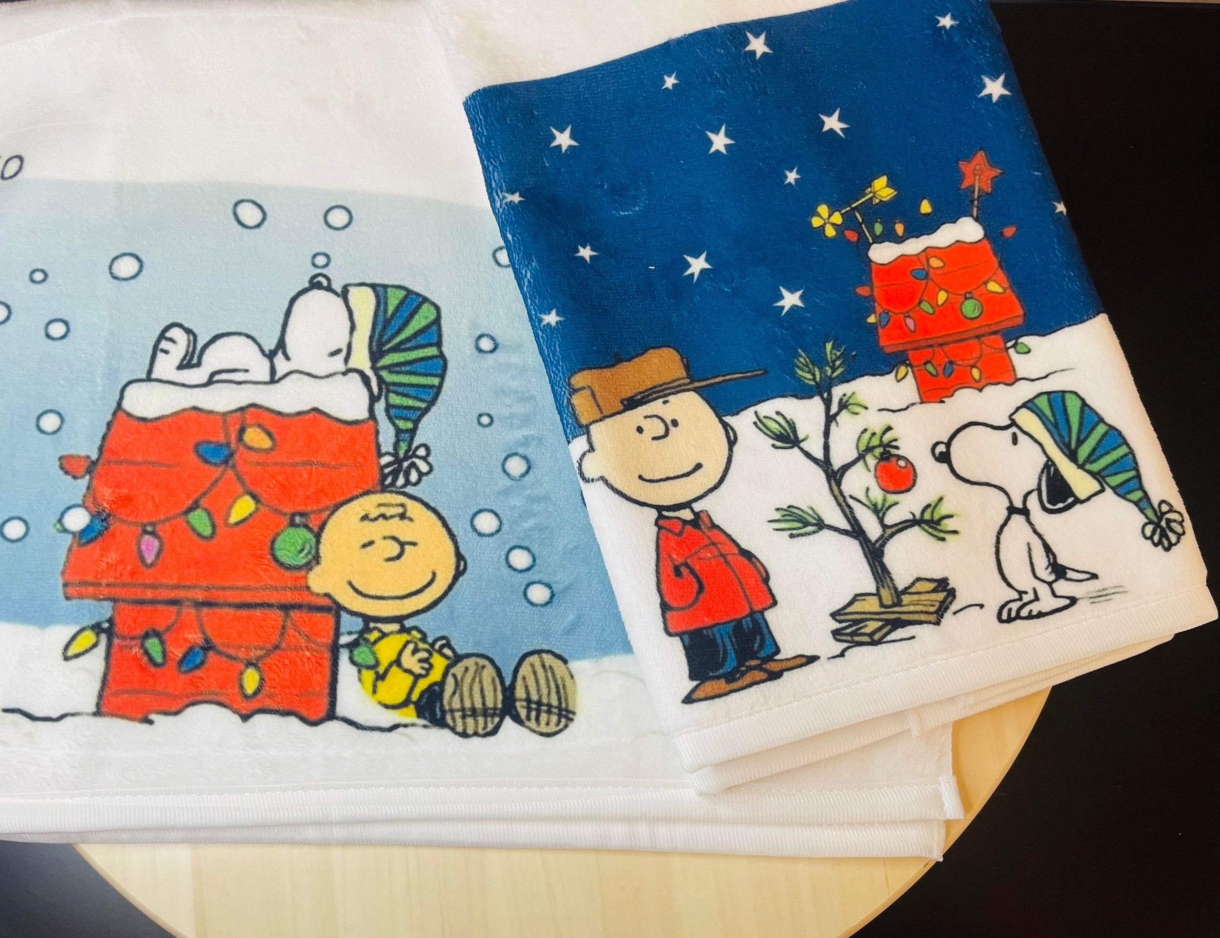 Inspired Christmas Snoopy/Charlie Brown Hand Towels